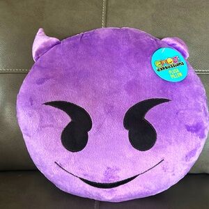 Emoji Devil, Purple Plush Pillow